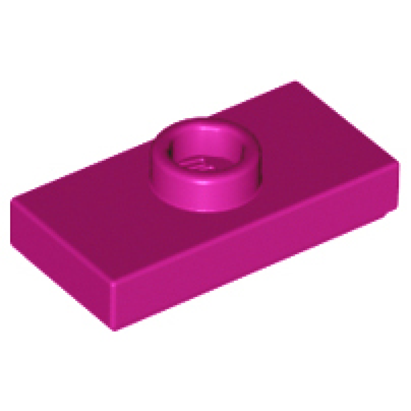 Plaat, Aangepast 1x2 met 1 nop met groef en nophouder aan binnenkant (Jumper) Magenta